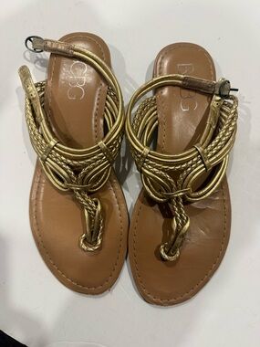 BCBG gold sandal